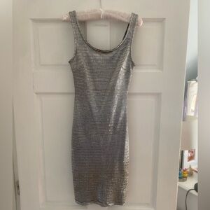 Soprano dress silver textured dress. Size xs